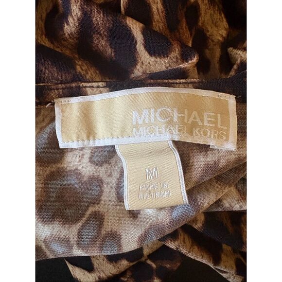 Michael Kors Womens Top, size Large, Leopard Print, Cowl Neckline - Picture 5 of 7
